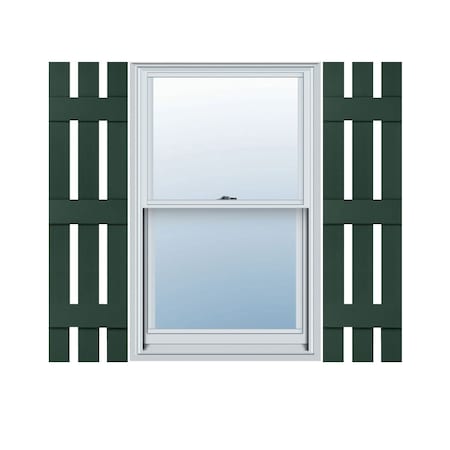 Ekena Millwork 12-in. W x 55-in. H Mid-America Vinyl, Size Three Board Spaced Shutters, 122 - Midnight Green, PR 00031255122